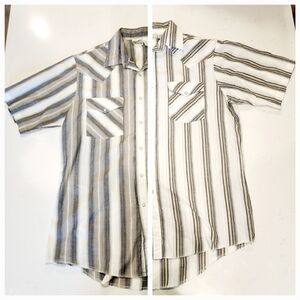 Lot of 2 Vintage Express Rider Striped Pearl Snap Button Shirt Men's Medium M